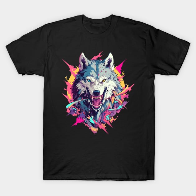 wolf face T-Shirt by sample the dragon